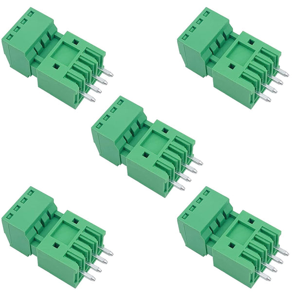 5Set 4-Pin 125V 4A 2.54mm PCB Mount Screw Terminal Block Connector for 26-18AWG Cable