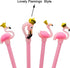 Maydahui 28PCS Cute Crown Flamingo Shaped Rollerball Pens Black Gel Ink for Office School Home