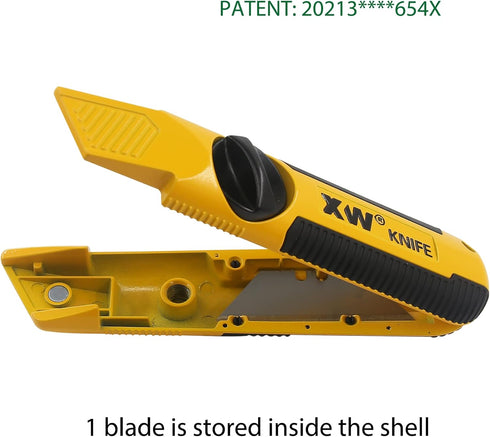 XW Fixed-Blade Utility Knife, Non-Retractable Heavy Duty Drywall Cutter, Extra 10 Blades Included,2-Pack by XW
