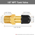 GODESON 1/8" NPT Tank Valve, Anti-Corrosion Brass Schrader Valve with 1/8" Male NPT and Caps, Air valve Using with Air Compressor Tanks (Pack of 2) by GODESON