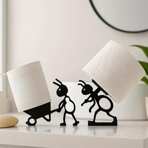 Set 3D Funny Toilet Paper Holder Free Standing Bathroom - Printed Black Ant Roll Holder, Paper Towel Rolls Dispenser