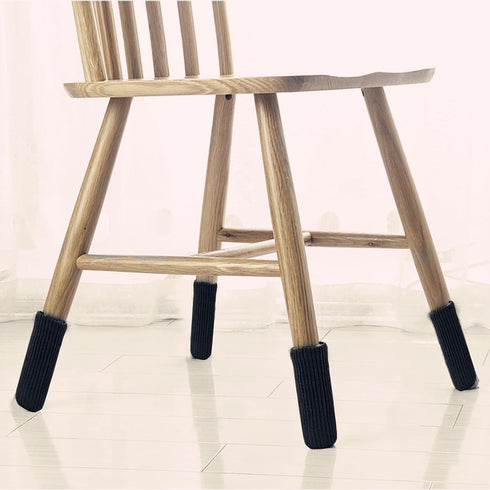 48 Set, PCs Furniture Leg Socks - High Elastic Knitted Chair Leg Floor Protectors, Black Thickening Chair Leg Covers