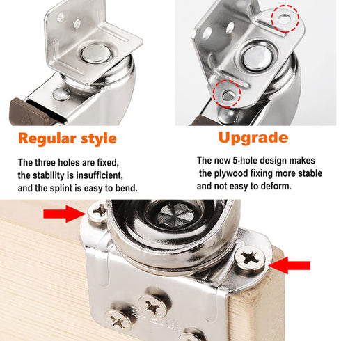 4PCS Crib Rubber Furniture Casters, 1.5 inch L Type 360 Degree Swivel Mute Caster with Mounting Screws