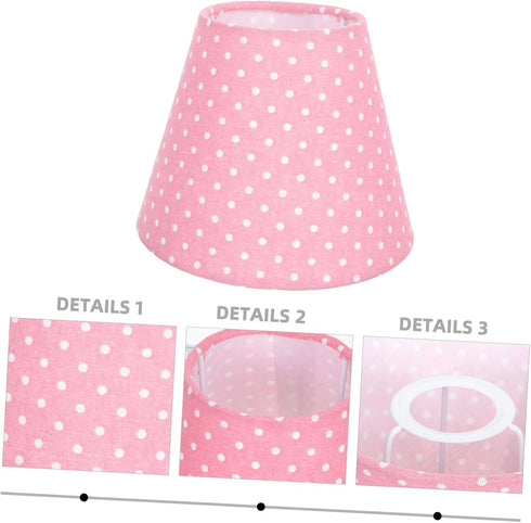 Angoily Creative Polka Dot Cloth Lampshade Cover Simple Round Fabric Light Cover with Durable Bracket Soft Light