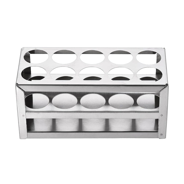YOKIVE Tube Rack Holder, 3 Layers 304 Stainless Steel for 26-29.5mm Lab Test Tubes (Silver, 10-Sockets)