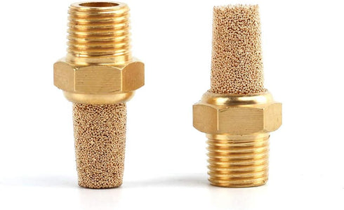 SNS PST-N01 Male Thread 1/8 NPT Brass Pneumatic Exhaust Muffler Silencer, 10 PCS Per Pack