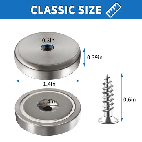 Strong Neodymium Disc Magnets with Countersunk Holes for DIY, Craft, Office, Building, Fridge - 1.4 inch x 7mm (12)