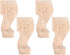 Kisangel 4pcs Solid Wood Furniture Legs Carved Replacement Wooden Feet for Sofa