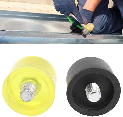4 Pcs Rubber Hammer Replacement Striking Head, Yellow Black Plastic Mallet Tips Set for Crafts