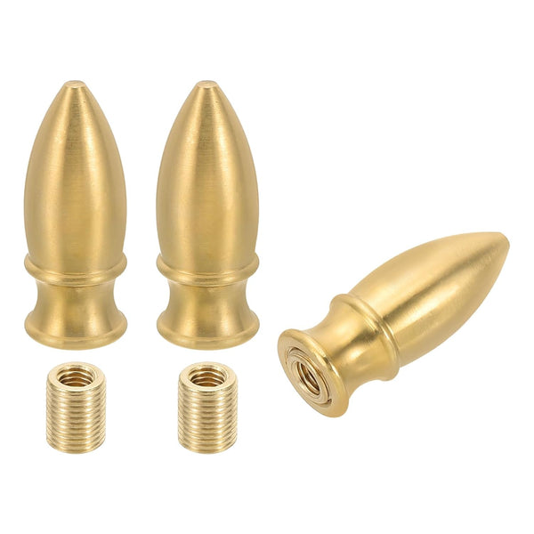 PATIKIL 16 x 40mm Lamp Finials Caps Knob, 3 Set Solid Brass Tip