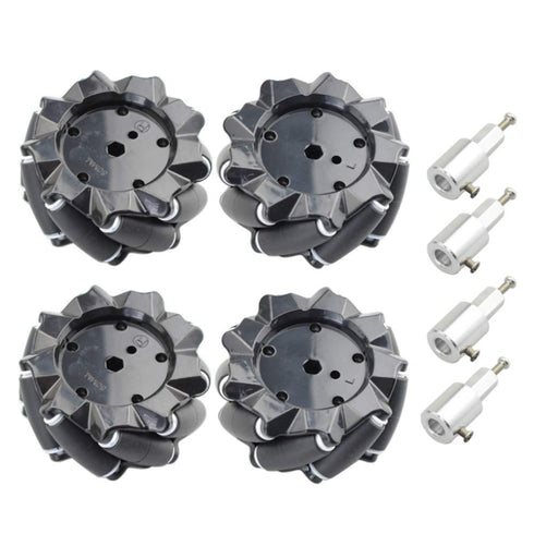 Moebius 80mm 6mm (80mm 2 2 High Hardness Plastic Mecanum Wheel Omni-Directional Smart Robot Car with hubs for Arduino