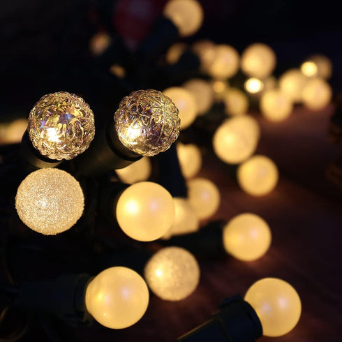 70 G15 Christmas Lights Warm White LED Glass Blubs Globe String Light Plug in ETL Certified Outdoor Indoor String Light