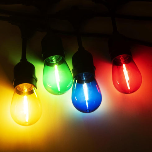 SMART EGG S14 Bulbs 16 Pack, 1W Bulb E26 Colored LED String Light Replacement Multi-Color Edison Medium Base Plastic