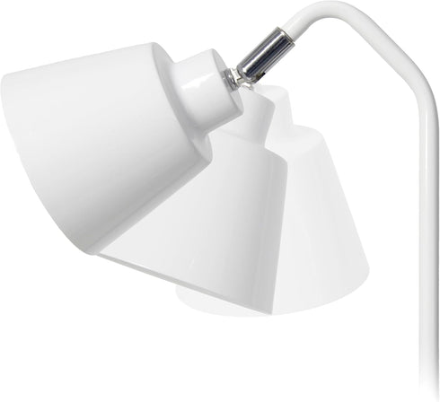 LD1071-WHT 16" Simple Designs Sleek Essentials Adjustable Metal Desk Task Lamp with Dual USB Ports, for Office, Desk