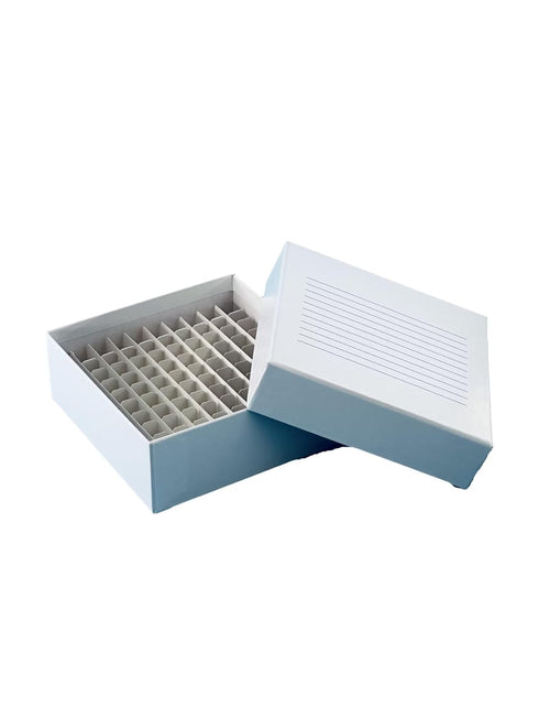 LUERFLE 100 Well Cardboard Freezing Box, Pack of 15 with Pre-assembled Compartments