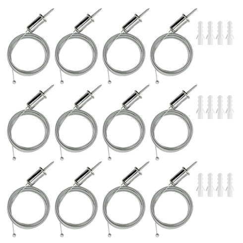 12 Sets Hexagon Lights Suspension Cables Kit Steel Hanging 8.2ft, Hex Honeycomb