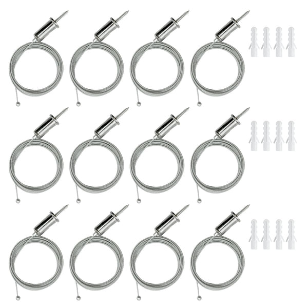 12 Sets Hexagon Lights Suspension Cables Kit Steel Hanging 8.2ft, Hex Honeycomb