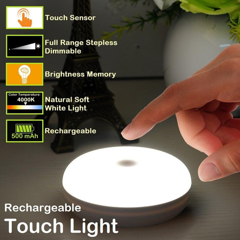 RTSU Dimmer, Setting Rechargeable Touch Light, DIY Stick Anywhere Led Night Light Touch Lamp Tap Light (Touch Sensor