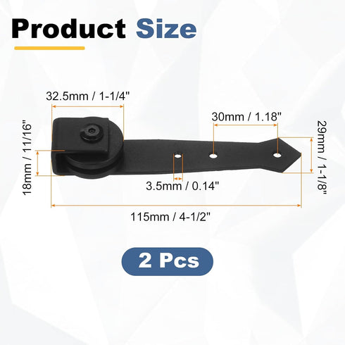 2Pcs (115x29mm, uxcell Sliding Barn Door Hardware Hanger, Mini Sliding Door Hardware for TV Stands Wardrobe Small