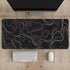 XXL Extended Topographic Gaming Mouse Pad 31.5x15.7inch, Large Black Computer Mouse Mat with Non-Slip Rubber Base