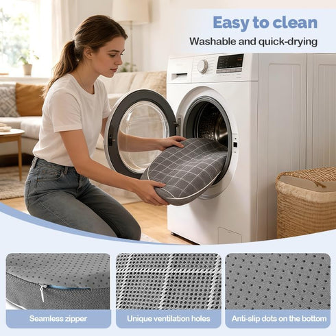 Vinlyto TPE Double Layer Gel Seat Cushion for Long Sitting - Enlarged Thickened Patent Design, Soft Breathable Cooling