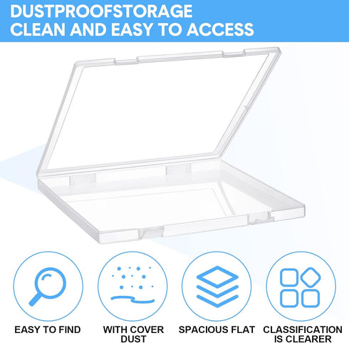 Kosiz 6 Pcs 12 x 12 Inch Paper Storage Case, Clear Portable Storage Box for Scrapbook, Documents, Office Supplies