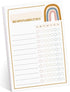 Modern Rainbow Responsibility Chart Sticky Note Pad, 50 Sheets, 8" x 11.5" Boho Chore Tracker Checklist