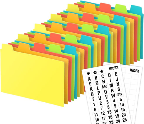 Chell 3x5 Poly Index Card Dividers, Heavyweight Guides A-Z for Flash Cards and Recipe Cards, Pack of 25