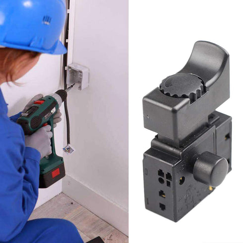 Speed Regulating Switch FA2-61BEK Electric Drill Power Tool Trigger Button Switch, Black, Height 55.6mm