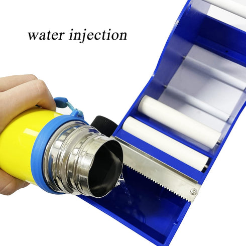 Desktop Blue Tape Dispenser - Water Activated, 12.6in Gum Tape Dispenser for Sealing Office Supplies