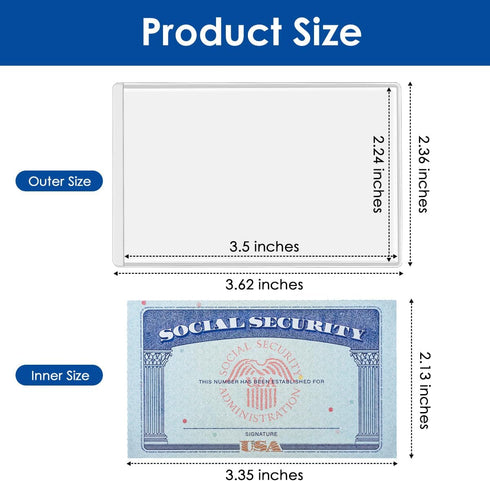 MaxGear Medicare Card Holder Protector Sleeves, 12 Mil Clear PVC Water Resistant Protectors for SSN, Credit Cards, 6
