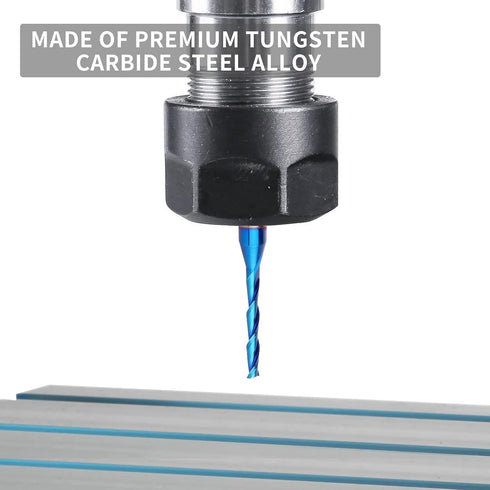 EANOSIC 1/4 inch 1/8 inch 3 inch Upcut Spiral Router Bit Shank, Cutting Diameter, Extra Long Solid Carbide with Nano