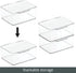 mDesign Small Plastic Home Office Storage Organizer Box with Hinged Lid for Desktops - Holds Pens, Pencils, Sticky