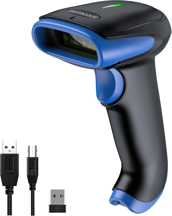 Symcode Wireless Bluetooth Barcode Scanner, 3-in-1 Bluetooth & USB Wired & 2.4G Wireless Barcode Reader