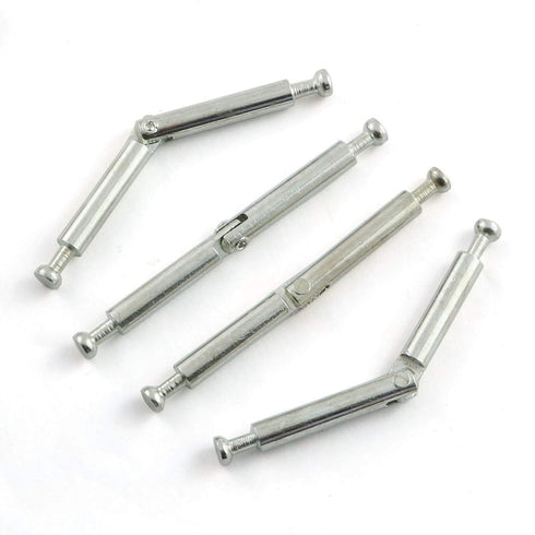 4 Set Furniture Hardware Double End Head Rod Connection Cam Fittings, 84mm Furniture Board Panel Connection Accessories