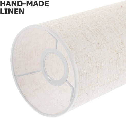 Artibetter Drum Cylinder Lamp Shade, Linen Lamp Shade Spider Construction Replacement Pendant Light Covers