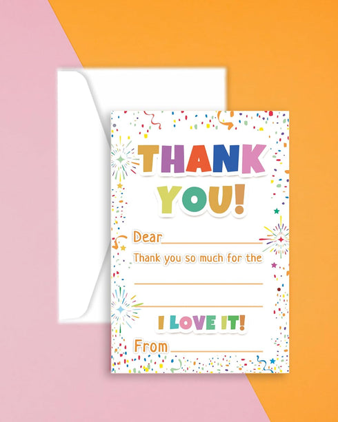 Vusnud 72Pcs (4x6 Thank You Cards, Fill in The Blank Thank You Notes with Envelopes from Teacher for Birthday In)