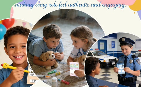 4x6 Inch 60 Kids Pretend Play Notepads Imaginative Role Play Bundle Police Role Play Notepad Restaurant Role Play Pad