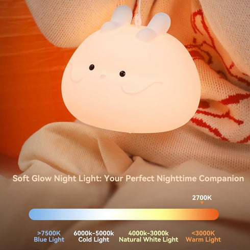 Dragon Nursery Night Light with Touch Sensor for Breastfeeding,BPA Free Silicone, Bedroom Kidroom Bedside Lamp for Baby