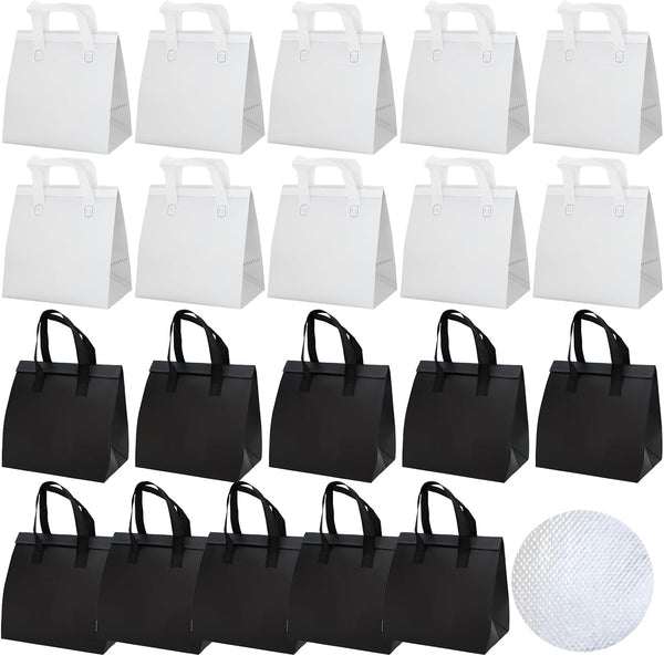 Chanseen 20Pcs Insulated Take Away Bags Disposable Cooler Bag Thermal Lunch Grocery Take