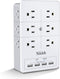 Multi Plug Outlet Surge Protector Nikleb, 12 Electrical Outlet Extender with 4 USB Charging Ports