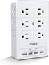 Multi Plug Outlet Surge Protector Nikleb, 12 Electrical Outlet Extender with 4 USB Charging Ports