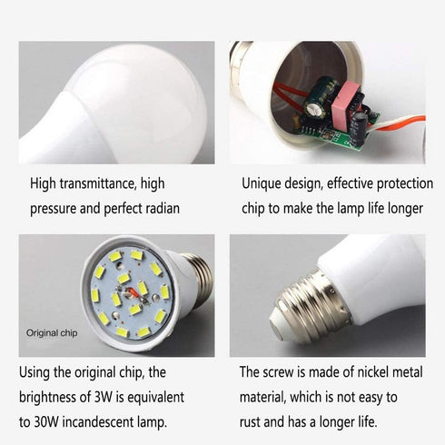 12V Low Voltage LED Light Bulbs - Daylight 7W E26 Standard Base, 60W Equivalent, Pack of 6