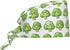 Nurse Scrub Cap Men Women with Buttons - Cute Broccoli Green Print