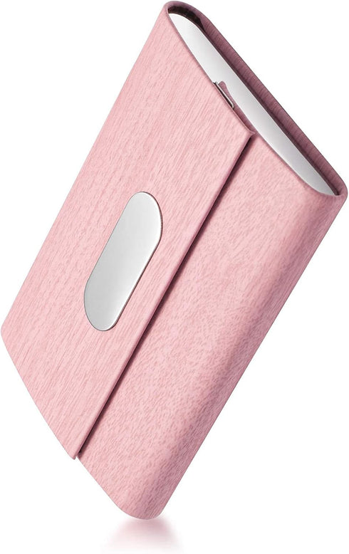 PU Leather Slim Business Card Holder for Women, ID Case/Wallet Pocket Business Name Card Carrier for Men