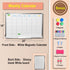 Double Sided Magnetic Monthly Calendar Dry Erase Board, 24 x 18 Inches, Wall Hanging Aluminum Frame