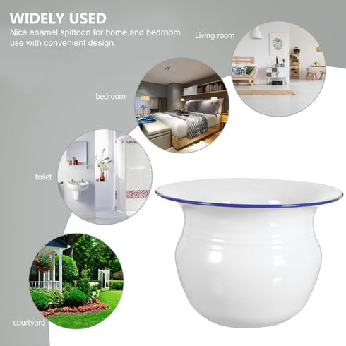 DOITOOL Chamber Pot: Bedroom Enamel Urinal Bottle Urine Pots Potty Urinal Bucket Portable Toilet Spittoon for Adults