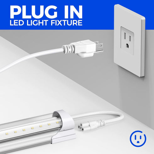 Barrina T8 3FT 3 4 Packs TX-S Power Cord, Prong Plug, Female End, Power Cable with US Plug for Shop Light/Grow Light