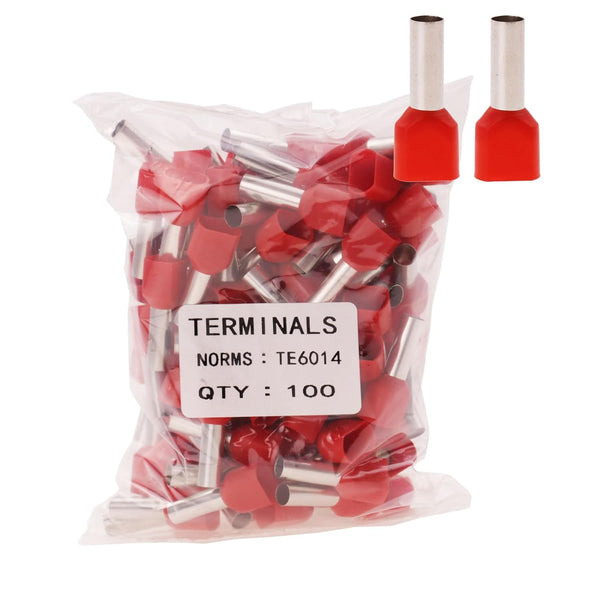 10AWG Dual Barrel Ferrules Terminal: AWG 10/6.0mm² Twin Ferrule Connectors for Car Audio, Electronics