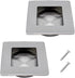 2 Pack 70 x 70MM Recessed Flush Pulls, Stainless Steel Square Invisible Flat Finger Pull for Sliding Door